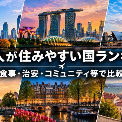 日本人が住みやすい国ランキング｜食事・治安・コミュニティで比較