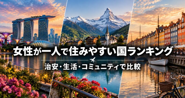 女性が一人で住みやすい国ランキング｜治安・生活・コミュニティで比較